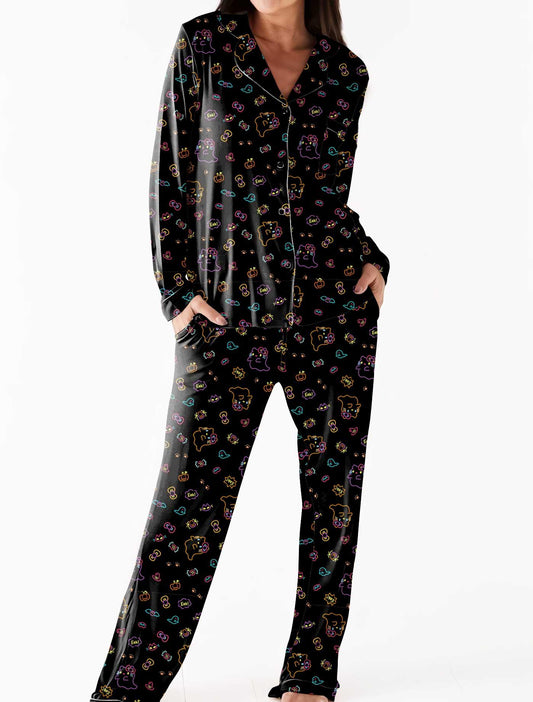 Neon Kitty - Women's Bamboo Long Sleeve Lounge Set