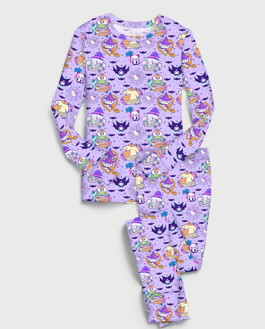 Kitty Webs - Kids Bamboo Long Sleeve Pant Lounge Set