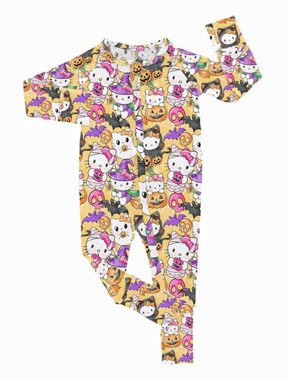Boo Kitty - Bamboo Convertible Zippy Romper