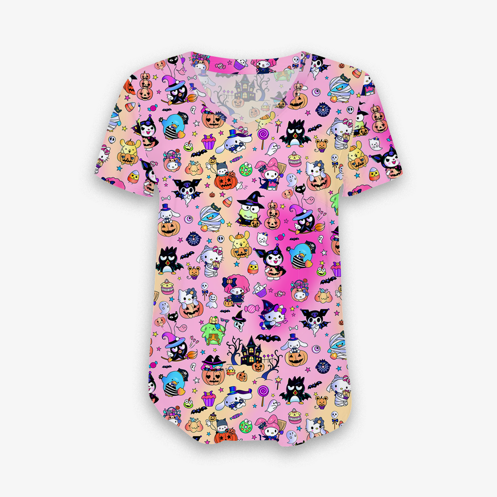 Kitty Treats - Women's Bamboo Short Sleeve V Neck Top