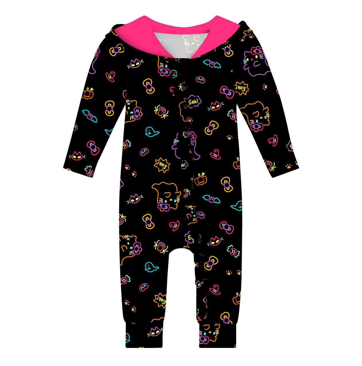 Neon Kitty - Bamboo Hooded Romper