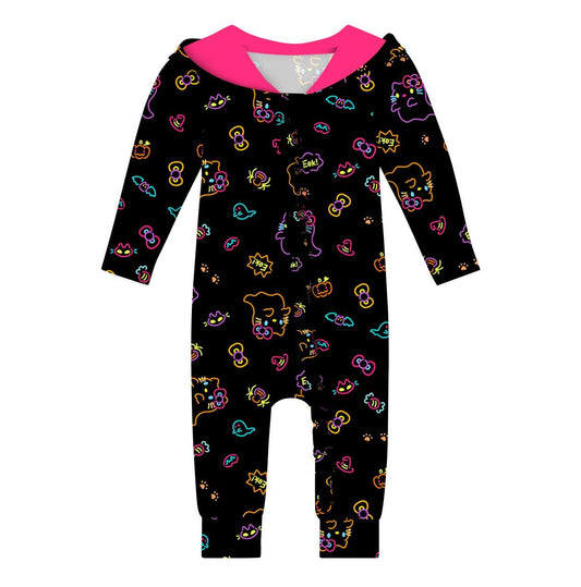 Neon Kitty - Bamboo Hooded Romper