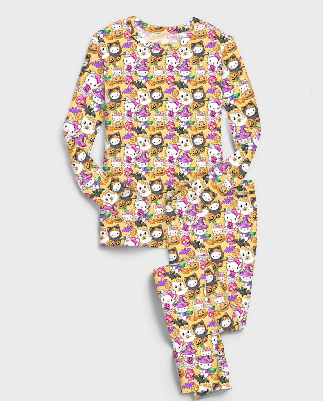 Boo Kitty - Kids Bamboo Long Sleeve Pant Lounge Set