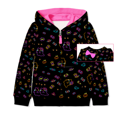 Neon Kitty - Kids Bamboo Hooded Full Zip Up Sweatshirt