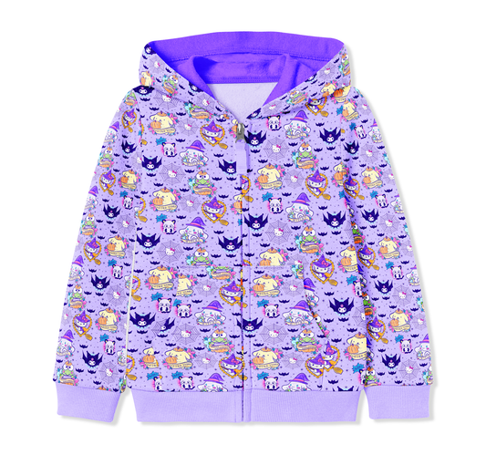 Kitty Webs - Kids Bamboo Hooded Full Zip Up Sweatshirt