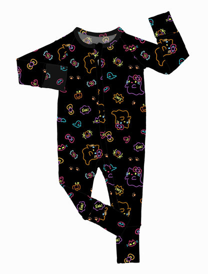 Neon Kitty - Bamboo Convertible Zippy Romper