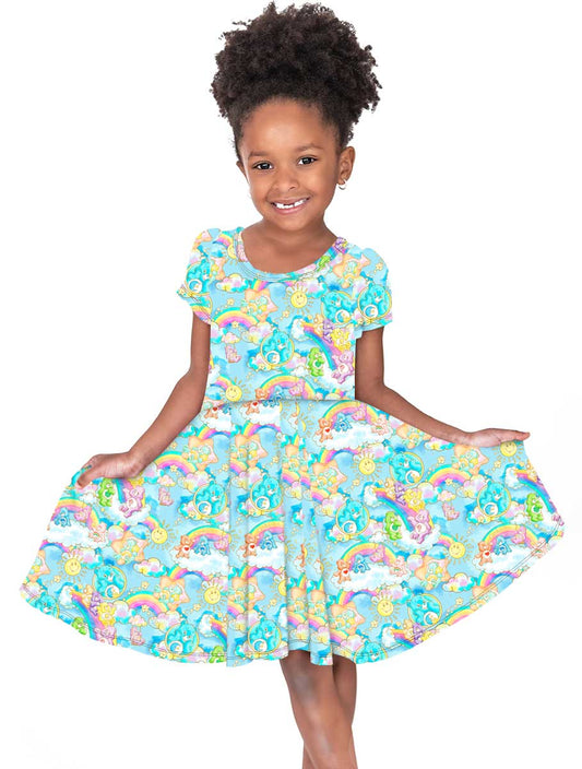 Big Wish - Girl's Short Sleeve Bamboo Twirl Dress