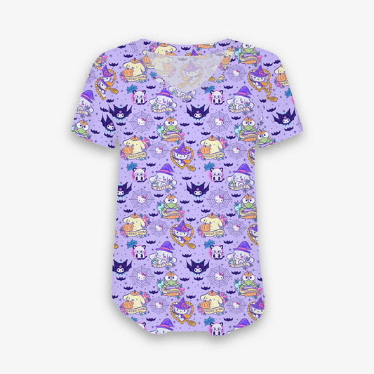 Kitty Webs - Women's Bamboo Short Sleeve V Neck Top