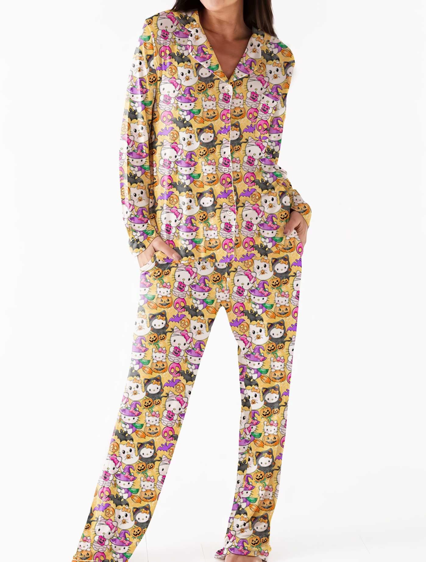 Boo Kitty - Women's Bamboo Long Sleeve Lounge Set