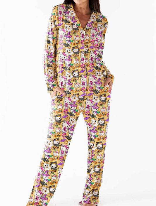 Boo Kitty - Women's Bamboo Long Sleeve Lounge Set