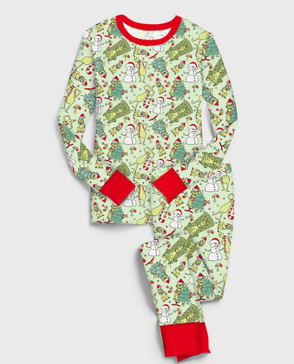 You're a Mean One - Kids Bamboo Long Sleeve Pant Lounge Set