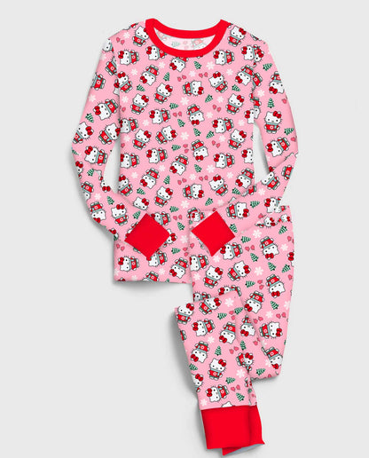 Kitty Mittens - Kids Bamboo Long Sleeve Pant Lounge Set