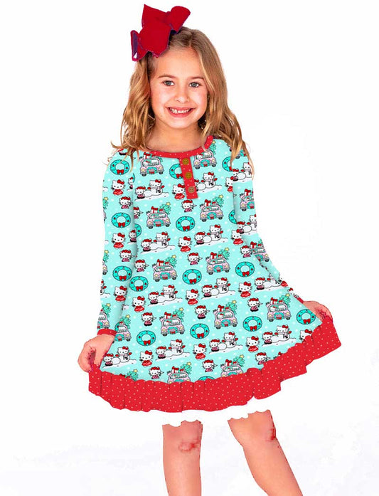 Hello Holidays - Girls Long Sleeve Bamboo Dream Set
