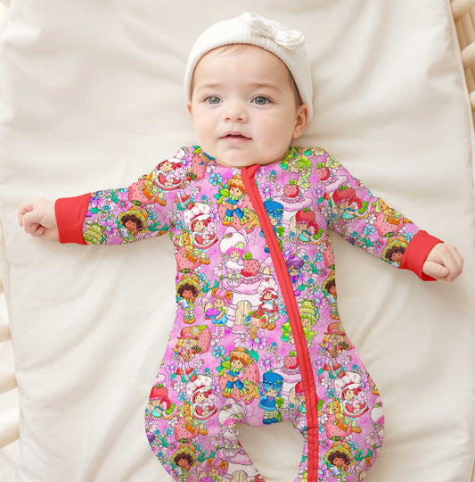 Strawberry Friends - Bamboo Convertible Zippy Romper