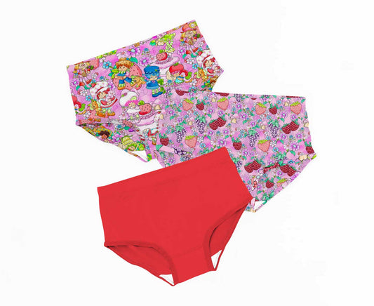 Strawberry Friends - Girls Bamboo Underwear 3 Pack