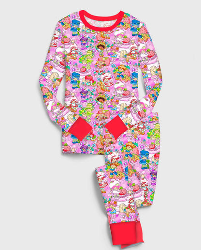 Strawberry Friends - Kids Bamboo Long Sleeve Pant Lounge Set