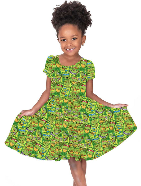TNT - Girl's Short Sleeve Bamboo Twirl Dress